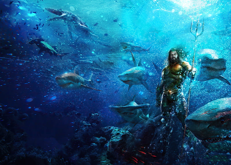 Aquaman In Ocean, HD wallpaper