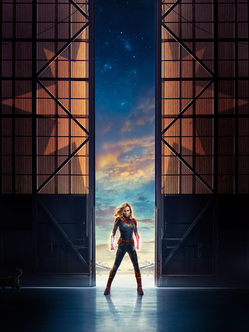 Captain Marvel, Marvel Cinematic Universe, Brie Larson, Carol Danvers, HD phone wallpaper