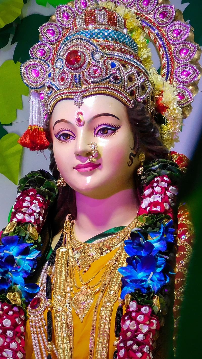 Durga Maa Ka, Face Closeup, goddess, devi maa, HD phone wallpaper