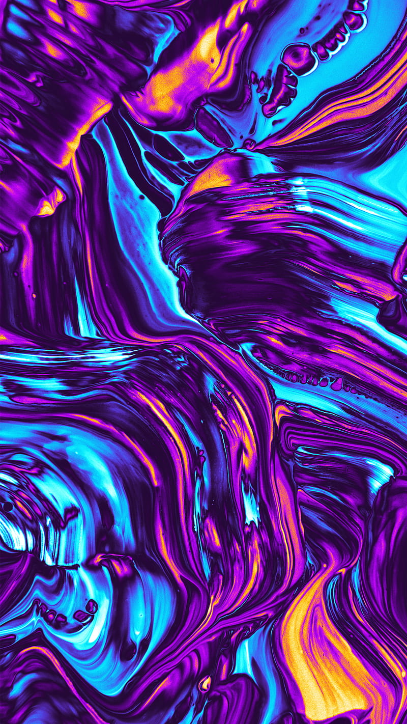 Iridescent Purple, Color, Colorful, Geoglyser, Orange, abstract, acrylic, bonito, blue, fluid, holographic, pink, psicodelia, rainbow, red, texture, trippy, vaporwave, waves, yellow, HD phone wallpaper
