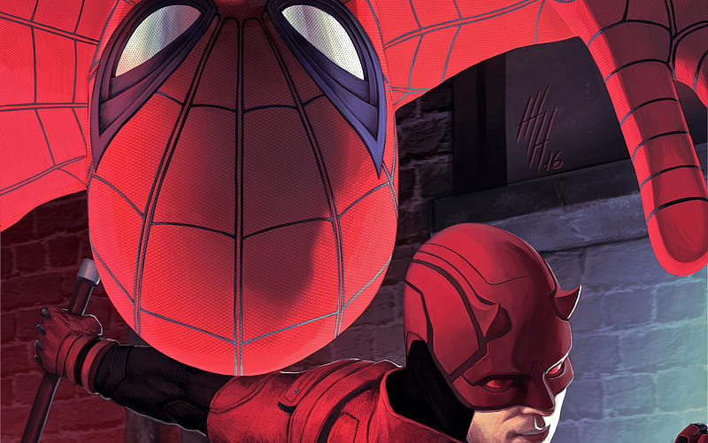 Spiderman, Daredevil, superheroes, Spider-Man, HD wallpaper