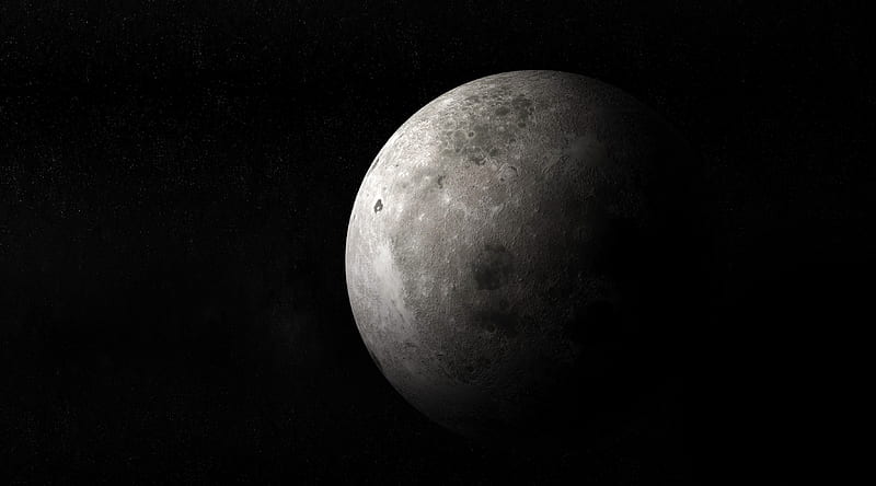 Beautiful Moon Ultra, Space, Moon, Satellite, dark, Cosmos, astronomy, 3Dmodel, rendering, HD wallpaper