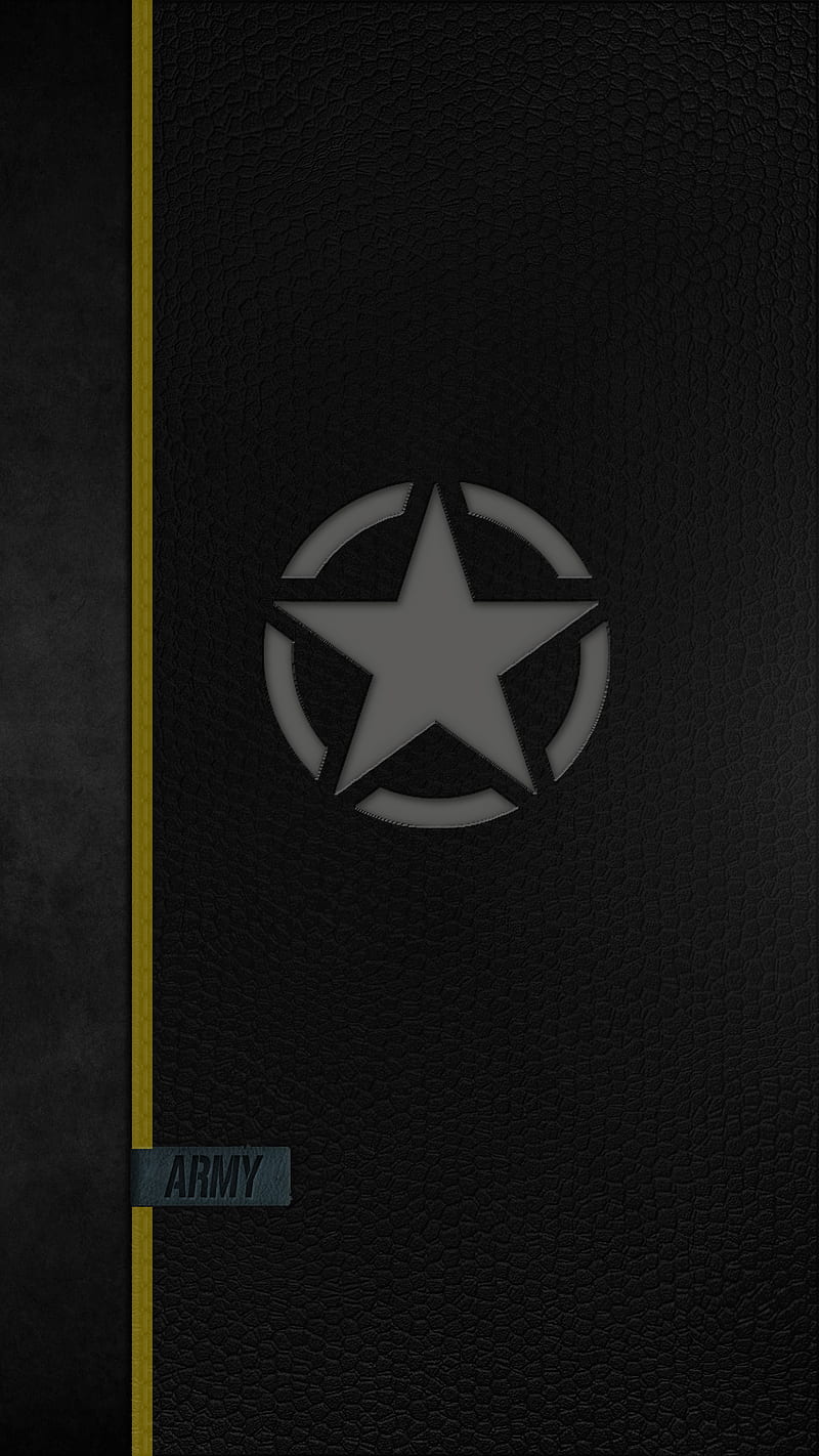 Army Leather, 929, black logo, star, us, veteran, yellow, HD phone wallpaper