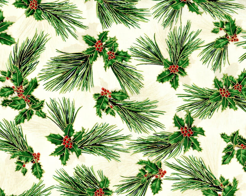 Texture, pattern, red, craciun, christmas, mistletoe, green, paper, white, HD wallpaper