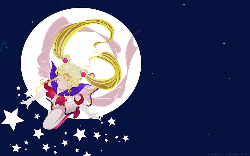 Sailor Moon, cute, stars, moon, girl, anime, dark, blonde, HD wallpaper |  Peakpx