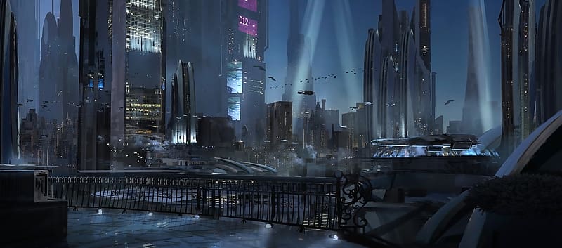 Night, City, Building, Sci Fi, Cyberpunk Cityscape, HD wallpaper