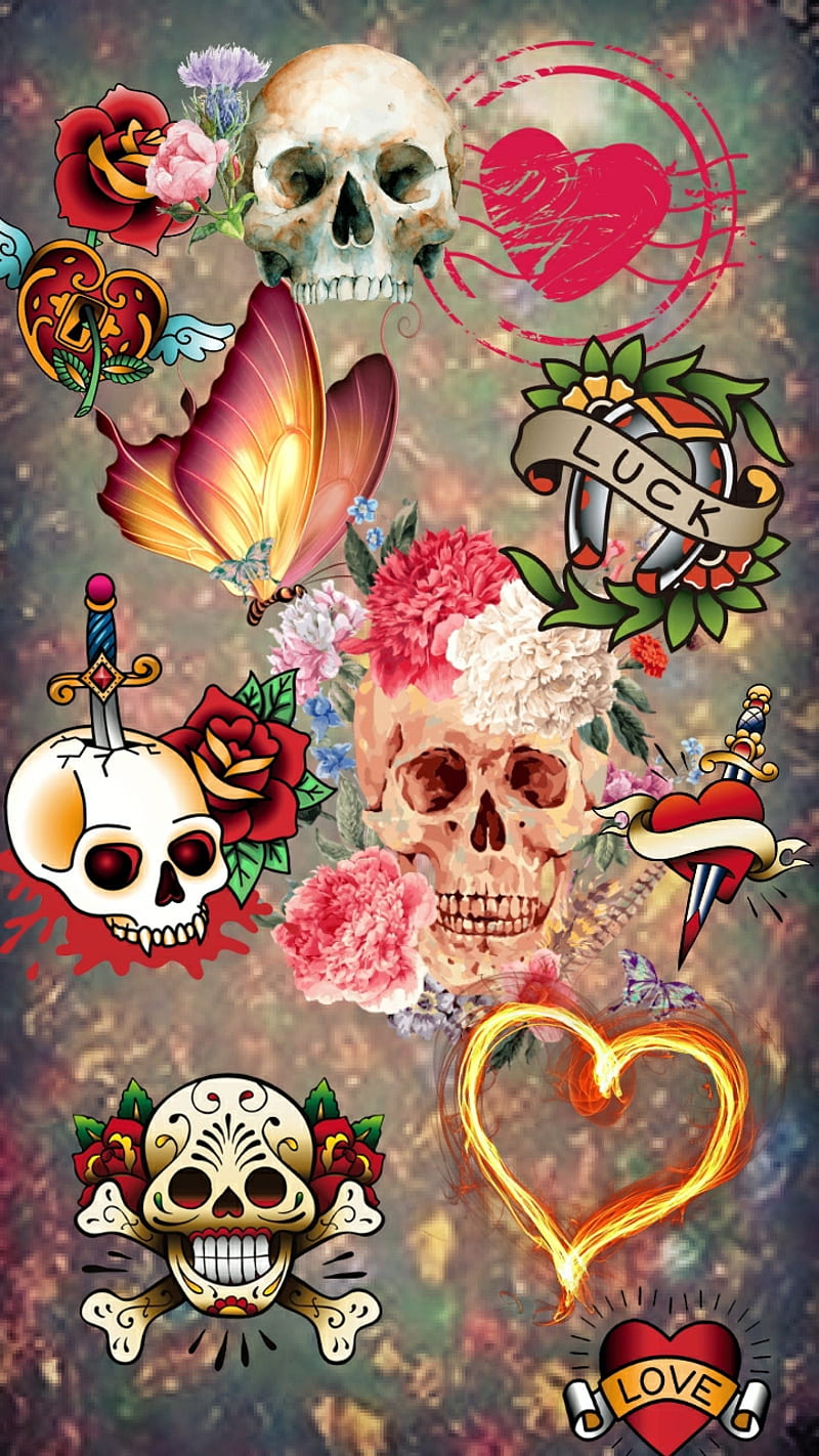 Tumblr, mariposa, día, muerto, flores, corazón, amor, suerte, calavera,  azúcar, Fondo de pantalla de teléfono HD | Peakpx