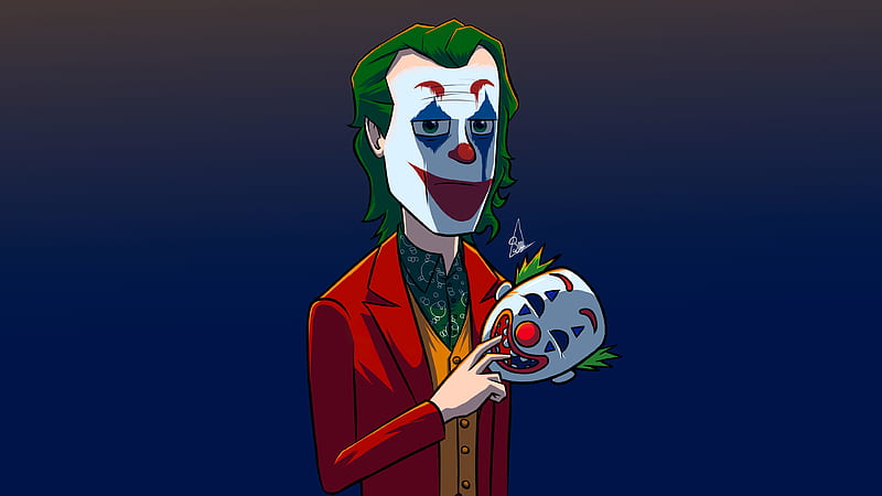 The Joker Mask Out , joker, supervillain, superheroes, artist, artwork, digital-art, minimalism, minimalist, HD wallpaper