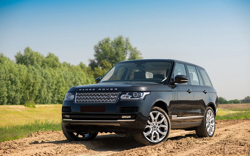 Land Rover Range Rover, 2016, Vogue, black Range Rover, field roads, off road, HD wallpaper