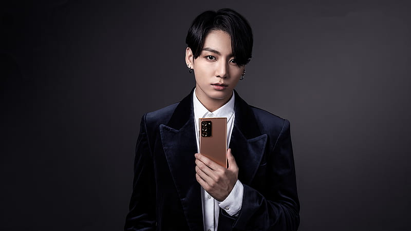 Jungkook Is Wearing White Shirt Black Coat In Black Background BTS, HD wallpaper