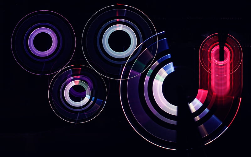 purple circles, pink circles, abstract circles, HD wallpaper