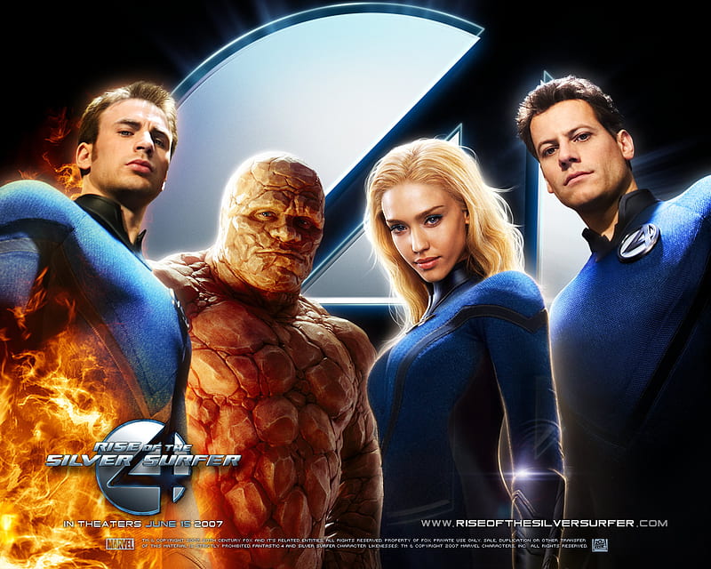 fantastic 4, humam torch, mr stretch, the thing, invisible girl, HD wallpaper