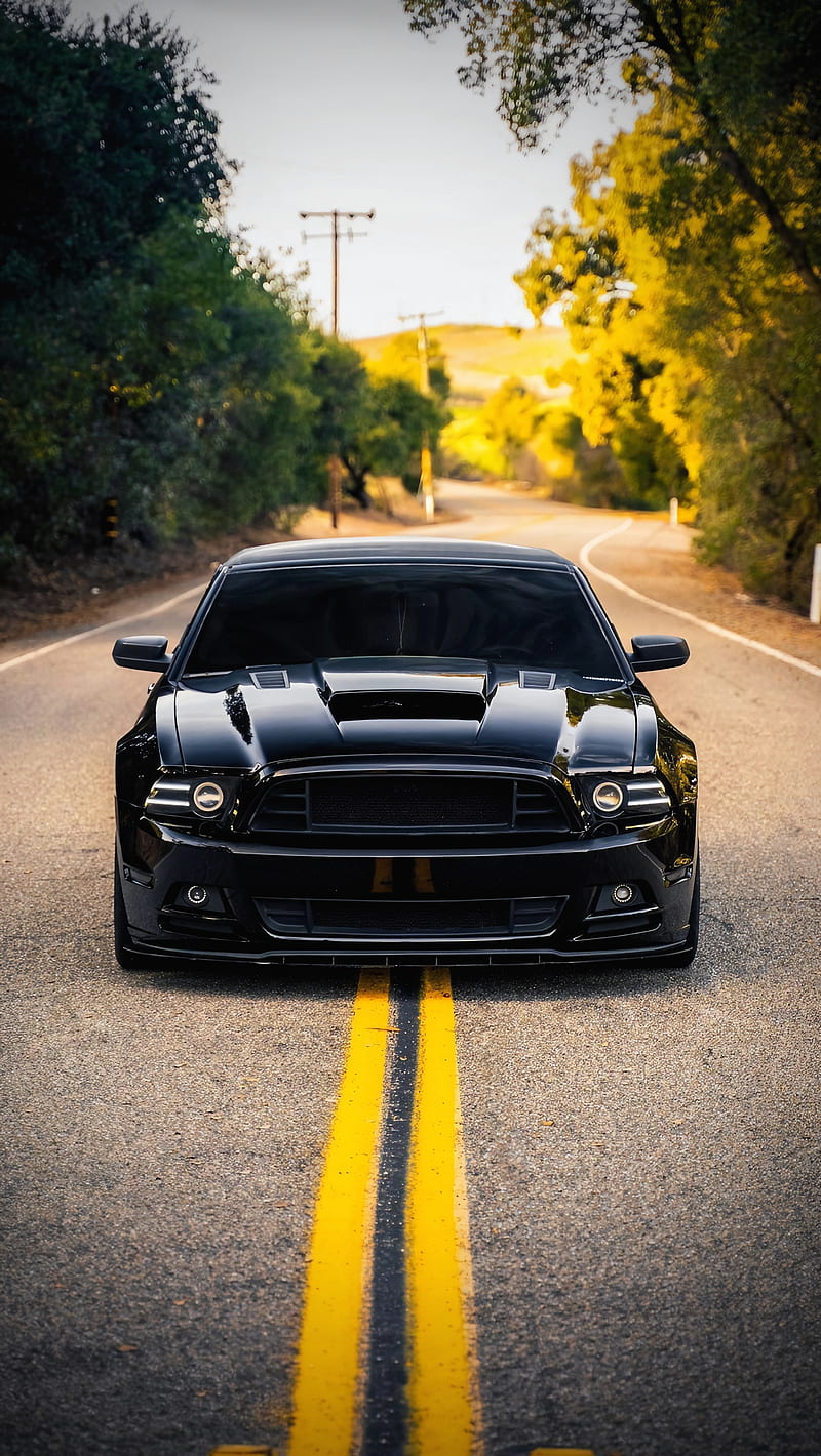 Mustang, auto, black, car, ford muscle, power, tuning, HD phone wallpaper |  Peakpx