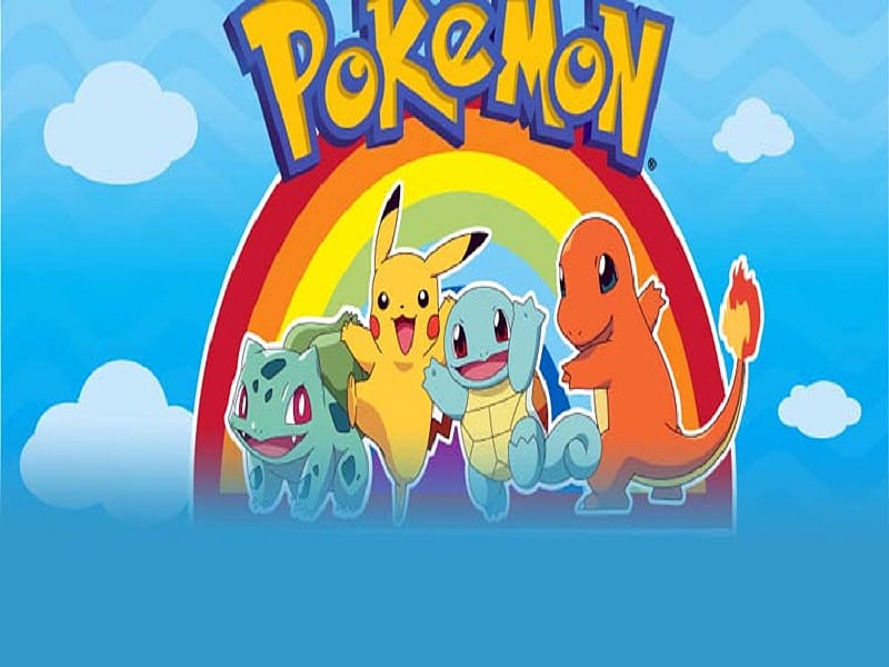 pokemon , videogame, charmander, squirtle, pokemon, rainbow, pikachu, bulbasaur, cute, anime, HD wallpaper