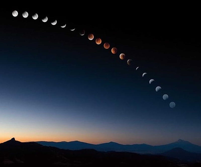 Lunar Eclipse, eclipse, lunar, moon, nature, night, sky, HD wallpaper