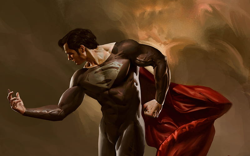 Superman, art, superheroes, DC Comics, HD wallpaper