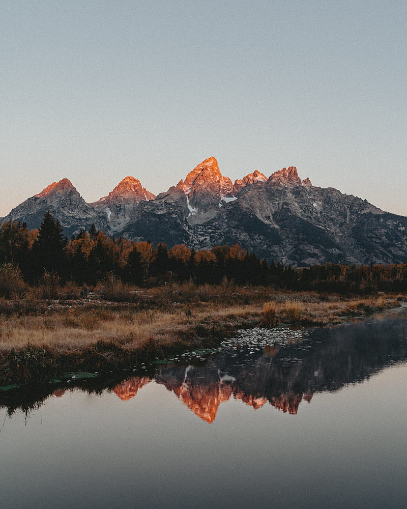 mountains, lake, reflection, water, HD phone wallpaper
