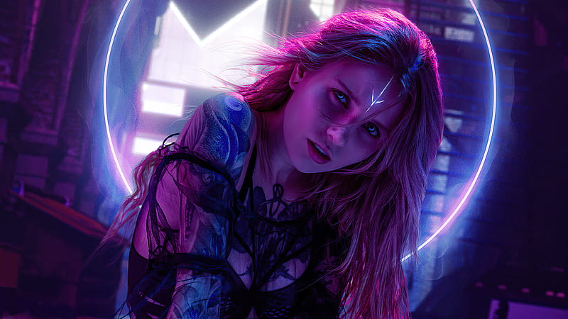 Neon Witches Cosplay, cosplay, graphy, neon, artstation, HD wallpaper