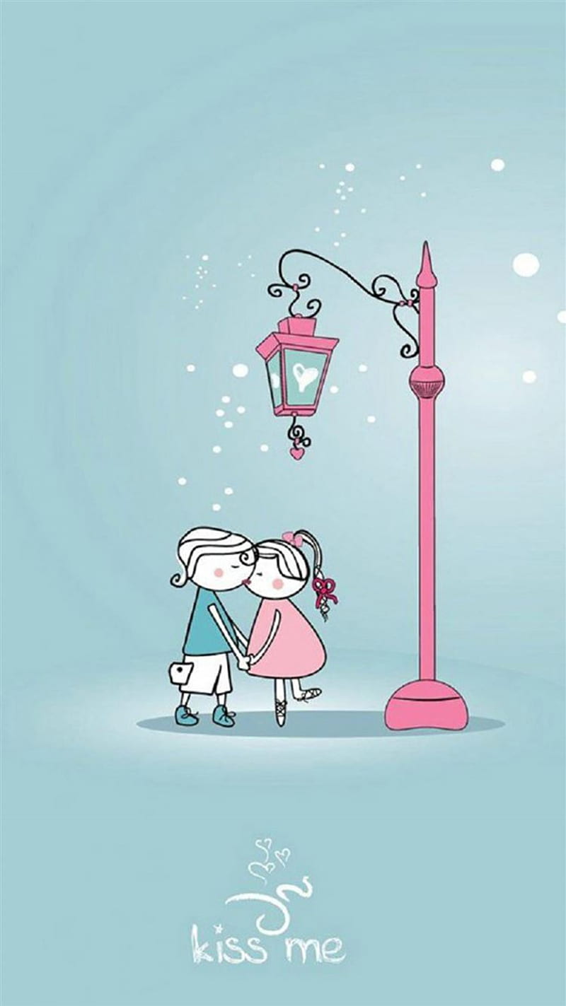 Cute Lover Couple Under Streetlight iPhone 8, Cute Cyan, HD phone wallpaper  | Peakpx