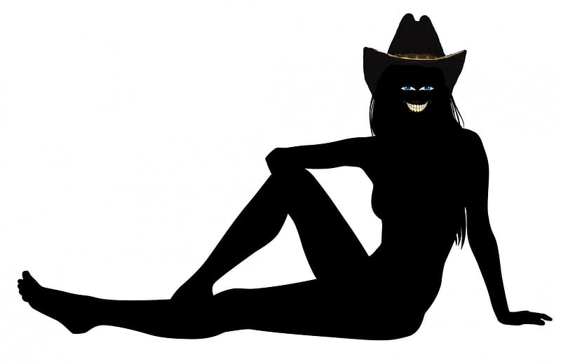 Spooky Cowgirl, art, female, westerns, hats, fun, silhouette, women, cowgirls, drawing, girls, HD wallpaper