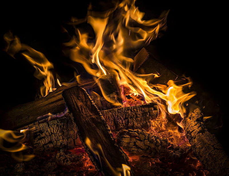 Wood Flame Burning , flame, wood, graphy, HD wallpaper