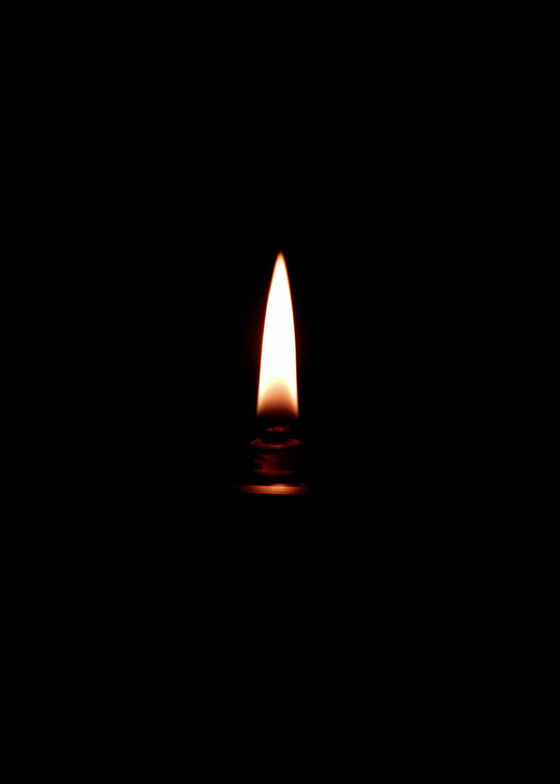 Single Flame , burn, candle, dark, fire, light, lights, HD phone wallpaper