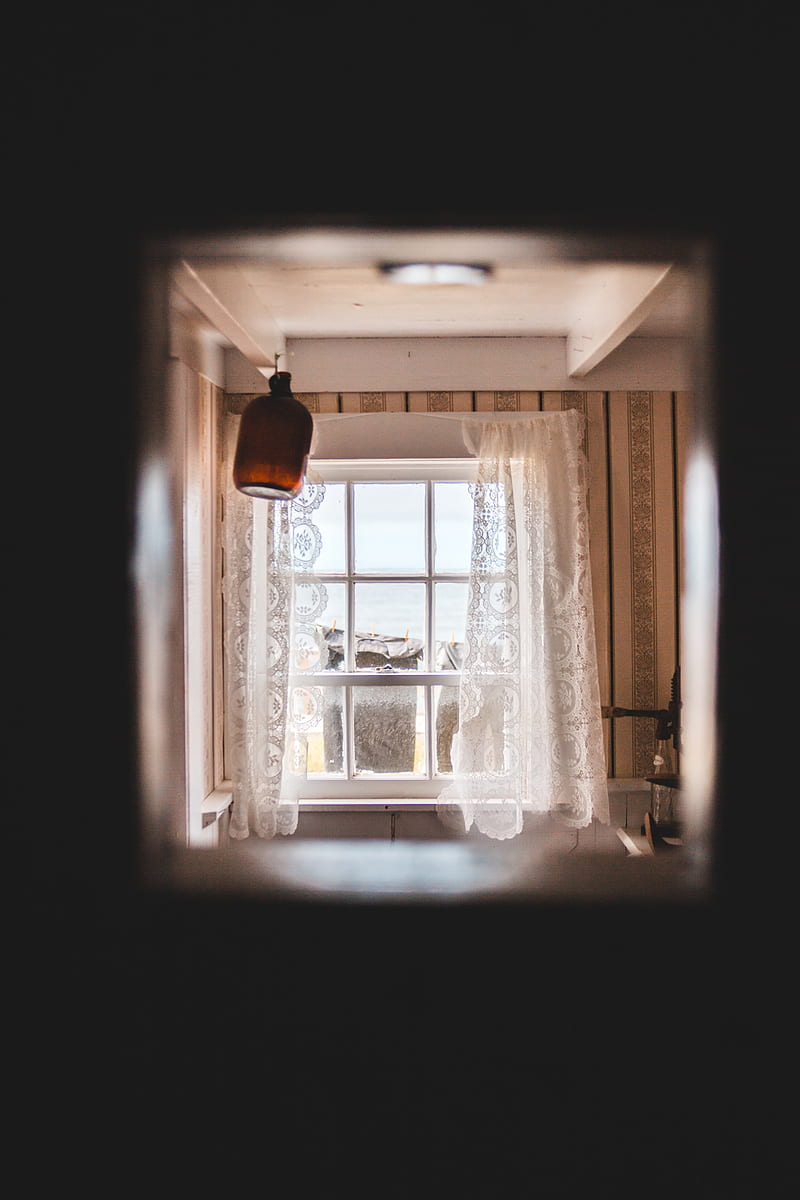 room, window, curtains, lamp, dark, HD phone wallpaper