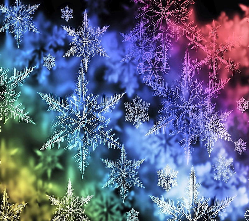 Flakes, abstract, snow, snowflake, HD wallpaper