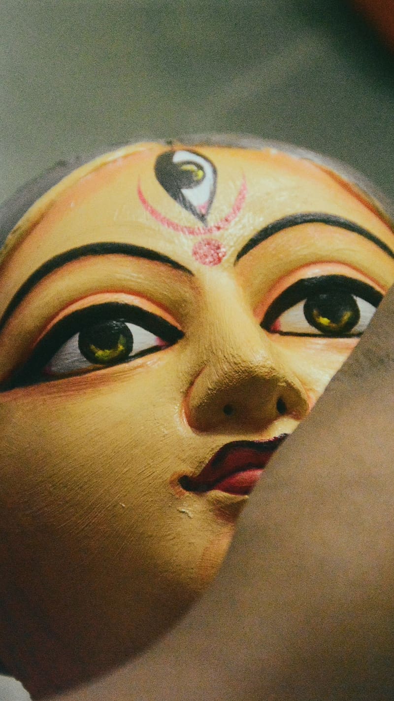 Durga Maa , face making, durgamaa, lord, god, HD phone wallpaper