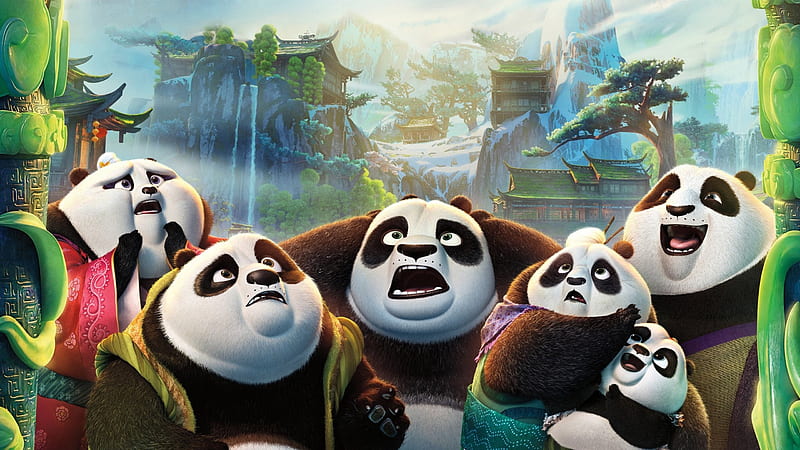 Kung Fu Panda 3, Family, panda, Po, Kung, 3, fue, 2015, HD wallpaper