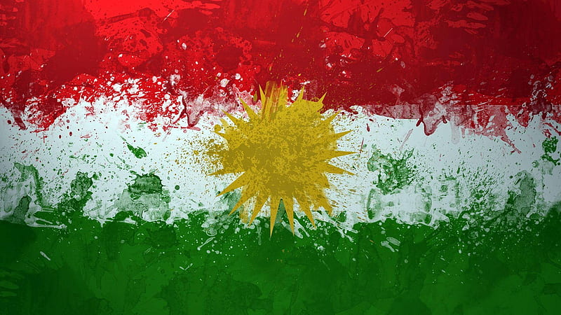 Stylized Kurdistan Flag, HD wallpaper