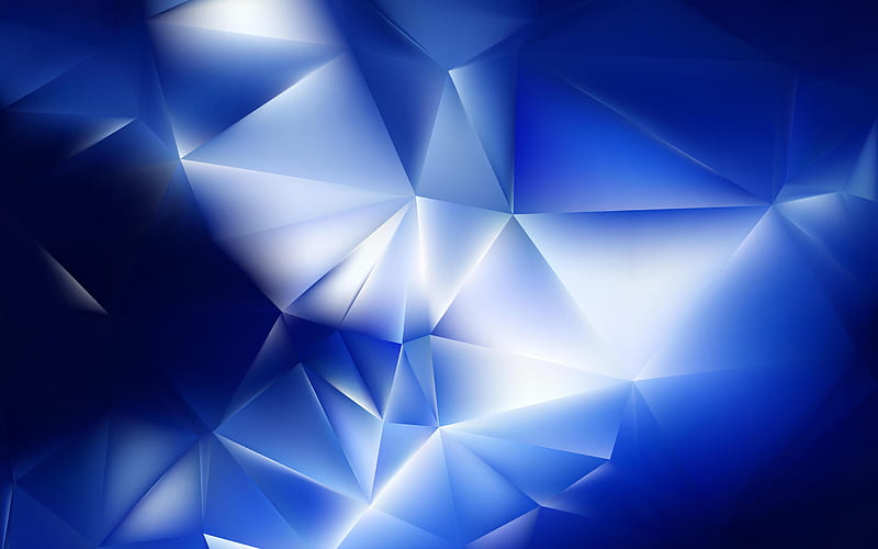 blue mosaic, low poly art, blue polygonal background, polygonal texture, blue background, low poly texture, abstract textures, geometric background, HD wallpaper