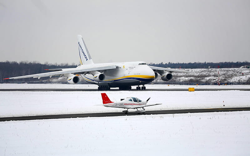 Antonov An-124 Ruslan Ukrainian transport aircraft, cargo delivery, cargo transportation, large aircraft, Ukraine, HD wallpaper