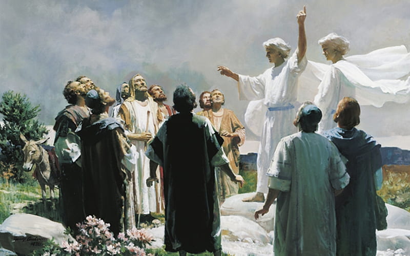 Ascension of Jesus, Ascension, angels, apostles, Jesus, HD wallpaper