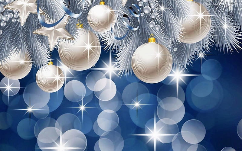 ღ.Dazzling n Sparkling.ღ, blurred, pretty, chic, adorable, greeting, ribbons, bows, xmas, sweet, lights, nice, splendor, bright, bubbles, lovely, christmas, new year, hang, winter, happy, cute, cool, balls, beads, white, ornaments, festival, colorful, glow, holidays, splendid, dazzling, charm, bonito, seasons, valuable, elegant, merry, decorations, dazzling n sparkling, magnificent, blue, gorgeous, stars, sparkling, colors, soft, winter time, snowflakes, precious, curve, tender touch, HD wallpaper