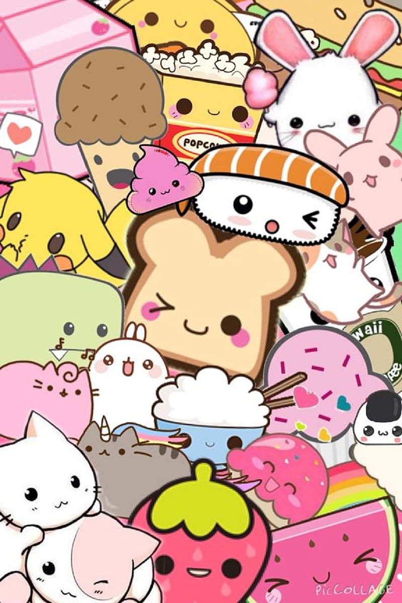 Papel de parede Kawaii - Colorful Characters from an Animated