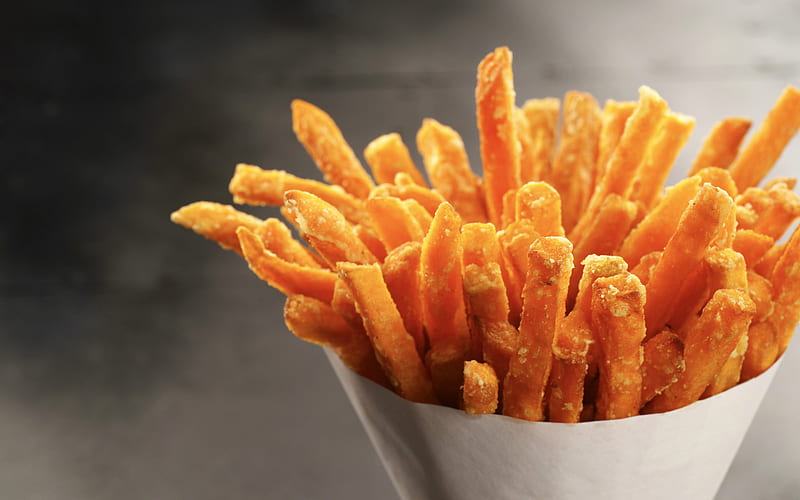 french fries, fastfood, potato, close-up, HD wallpaper