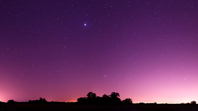Purple Sky With Stars Space, HD wallpaper