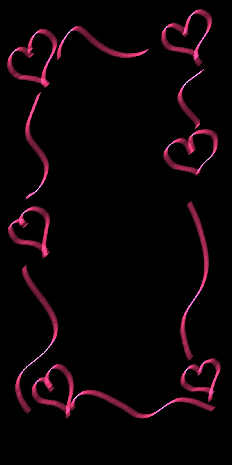 Heart, black, boarder, dark, love, neon, pink, HD phone wallpaper