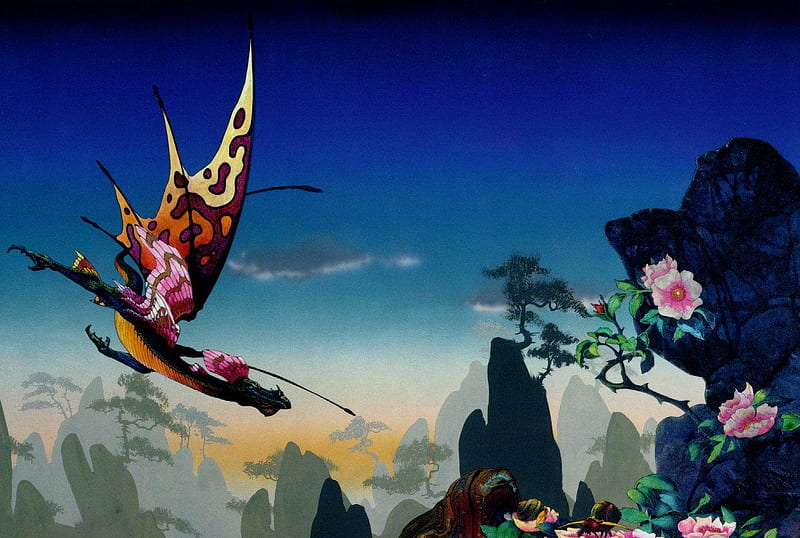 Fantasy Dragon By Roger Dean, art, fantasy, rogerdean, bookcover, dragon, HD wallpaper