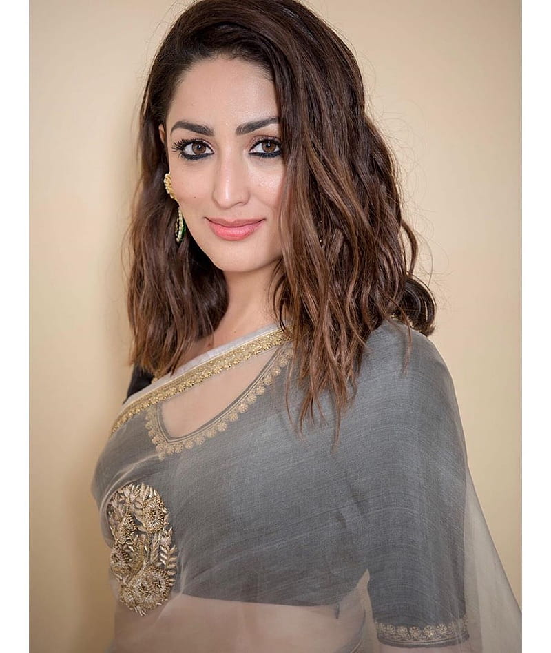 Yami Gautam, actress, bonito, bollywood, indian beauty, saree, HD phone wallpaper