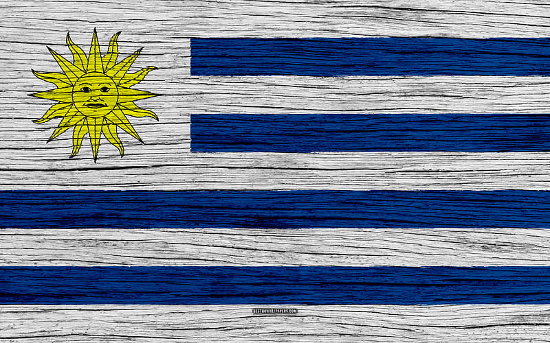 Flag of Uruguay South America, wooden texture, Uruguayan flag, national symbols, Uruguay flag, art, Uruguay, HD wallpaper