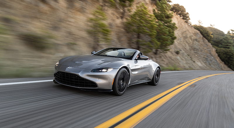 2021 Aston Martin Vantage Roadster (Color: Spirit Silver; US-Spec) - Front Three-Quarter , car, HD wallpaper 2021 Aston Martin Vantage Roadster (Color: Spirit Silver; US-Spec) - Front Three-Quarter , car, HD wallpaper
