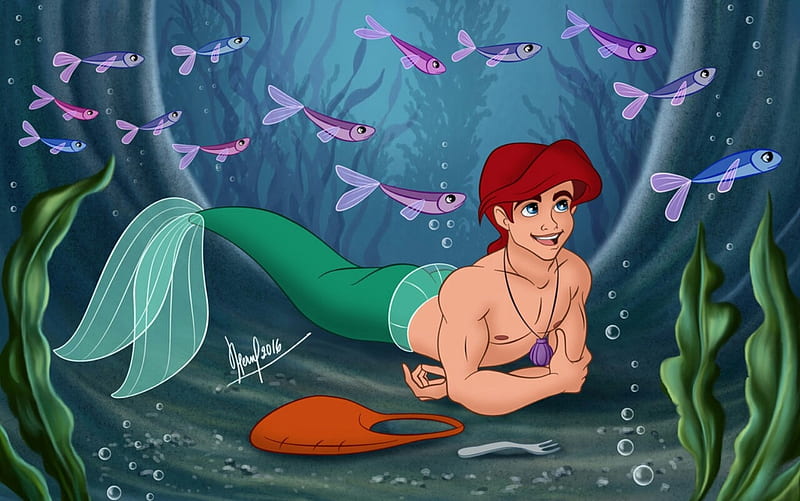Genderbend Ariel, Cartoons, Disney, The Little Mermaid, New Flyer, HD wallpaper