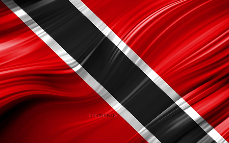 Trinidad and Tobago flag, North American countries, 3D waves, Flag of Trinidad and Tobago, national symbols, Trinidad and Tobago 3D flag, art, North America, Trinidad and Tobago, HD wallpaper