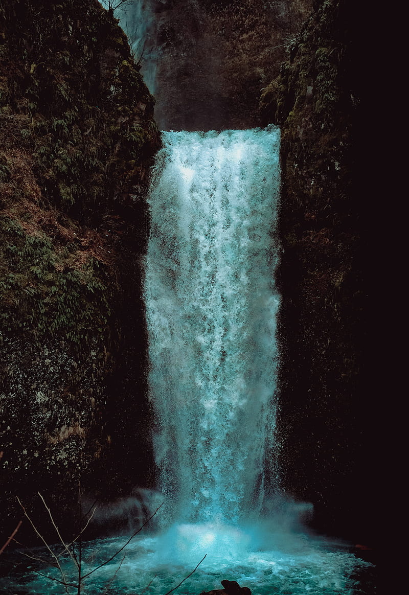 waterfall, cliff, rock, water, HD phone wallpaper