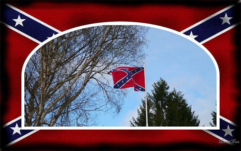 End of Civil War, , civil war, framed, rebel, flag, HD wallpaper