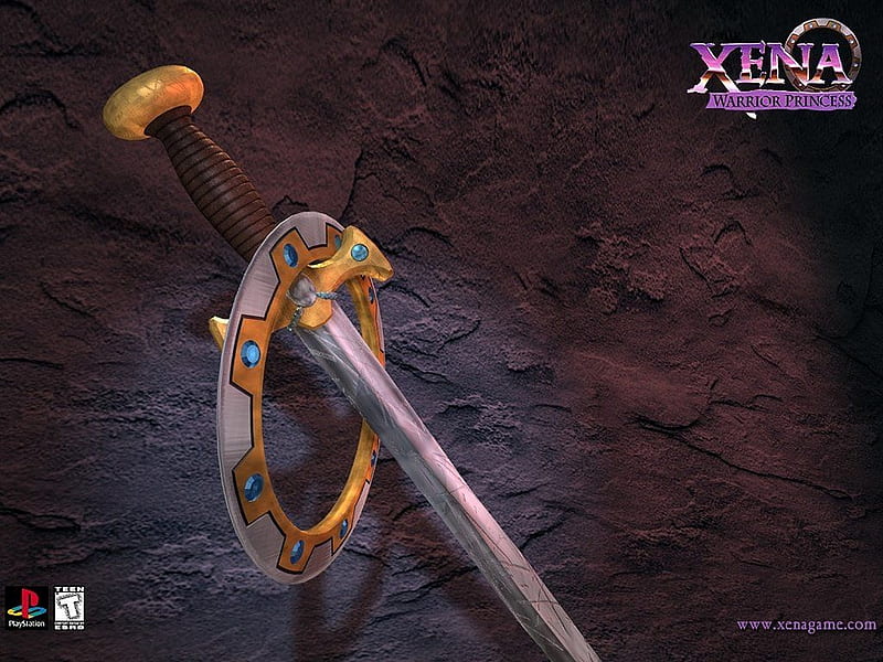 Xena, weapons, disk, sword, HD wallpaper
