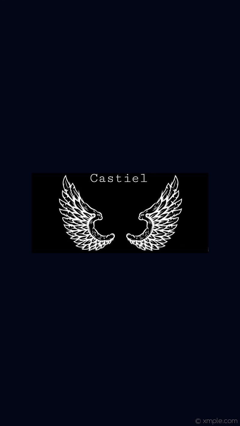 Castiel Wings dark, background, black, simple, supernatural, HD phone wallpaper