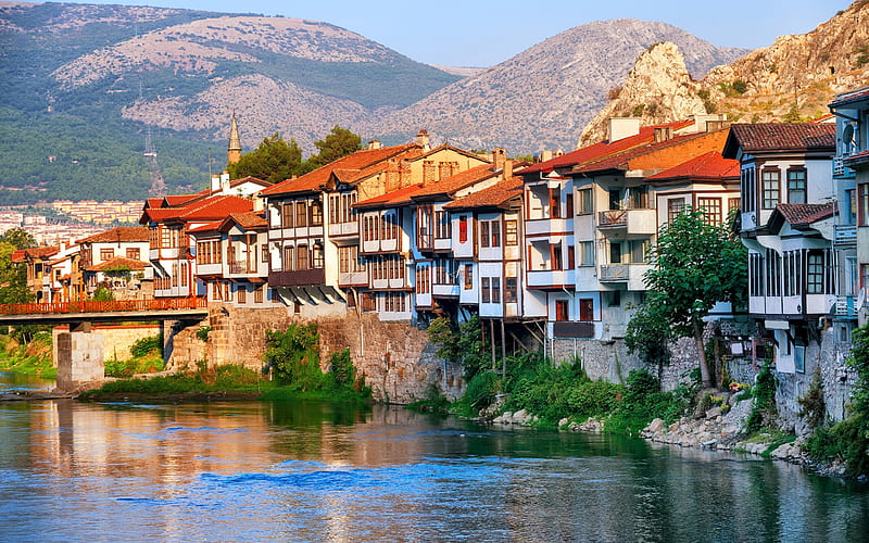 Amasya, river, Central Anatolia, Turkey, HD wallpaper